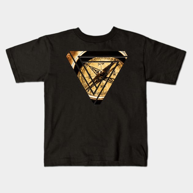 compass impossible triangle Kids T-Shirt by Lamink